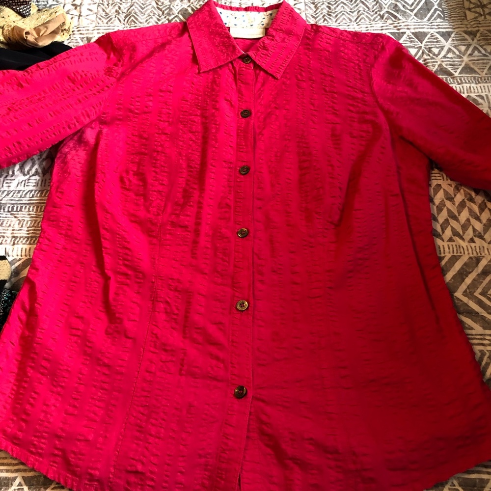 Liz Claiborne pink ribbed style long sleeve